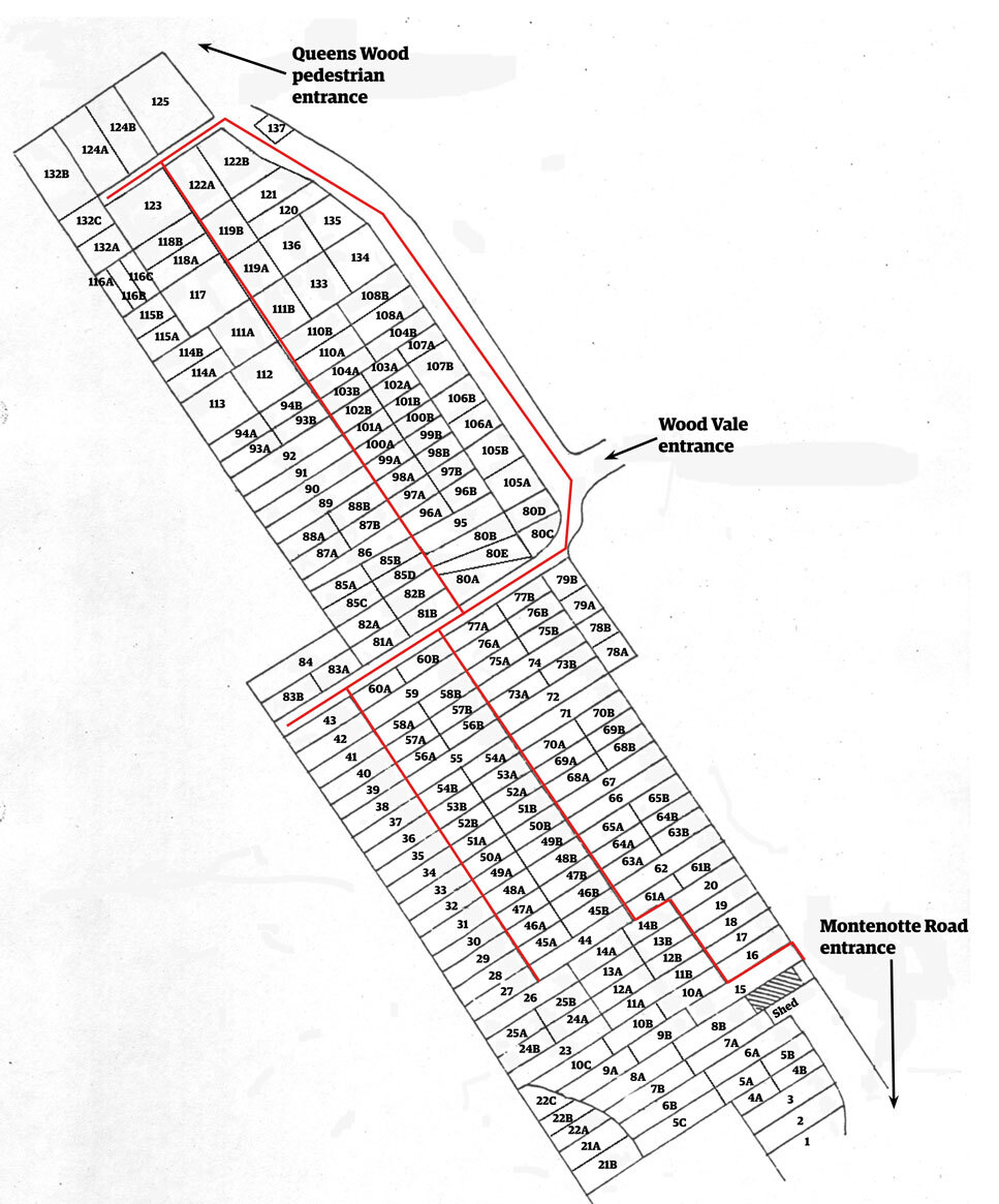 Shepherds Hill allotment map